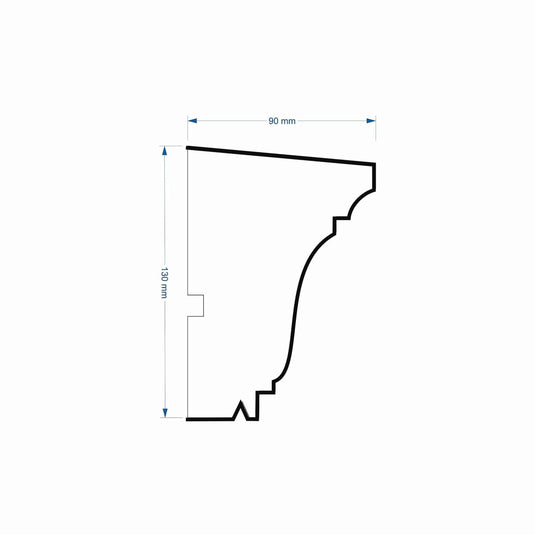 Windowsill Cornice Plaster Coated EPS - P-204 90mm x 130mm