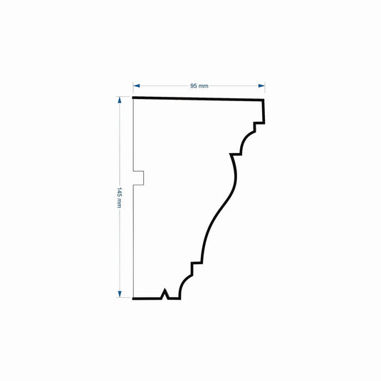 Windowsill Cornice Plaster Coated EPS - P-205 95mm x 145mm