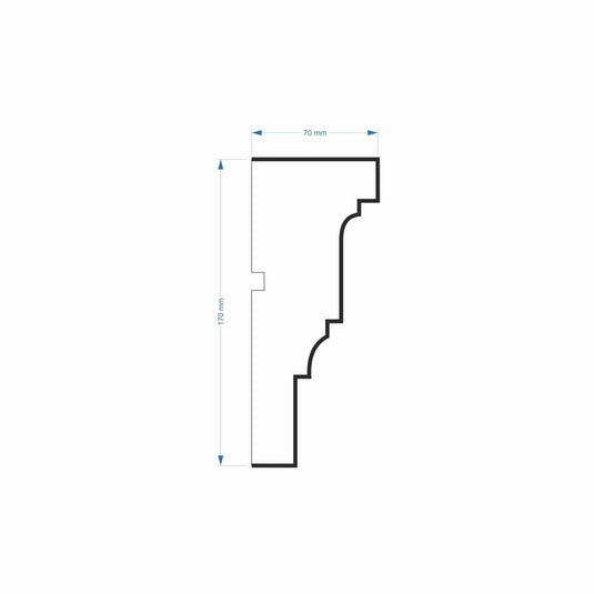 Windowsill Cornice Plaster Coated EPS - P-301 70mm x 170mm