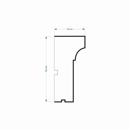 Windowsill Cornice Plaster Coated EPS - P-302 70mm x 150mm