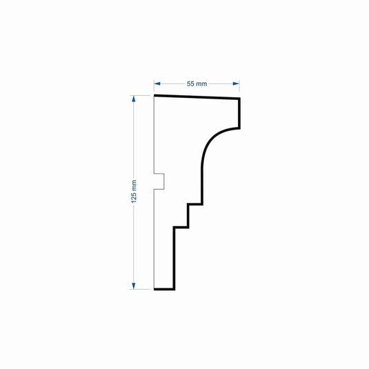 Windowsill Cornice Plaster Coated EPS - P-305 55mm x 125mm