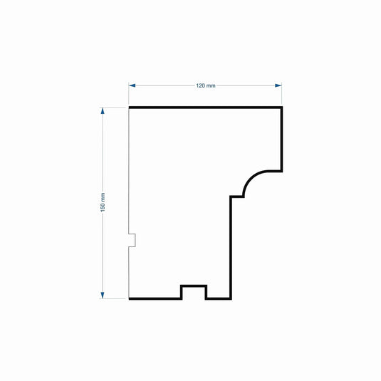 Windowsill Cornice Plaster Coated EPS - P-307 120mm x 150mm