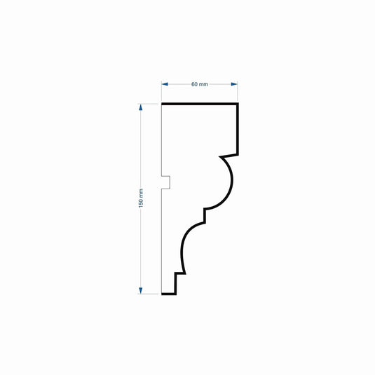 Windowsill Cornice Plaster Coated EPS - P-309 60mm x 150mm