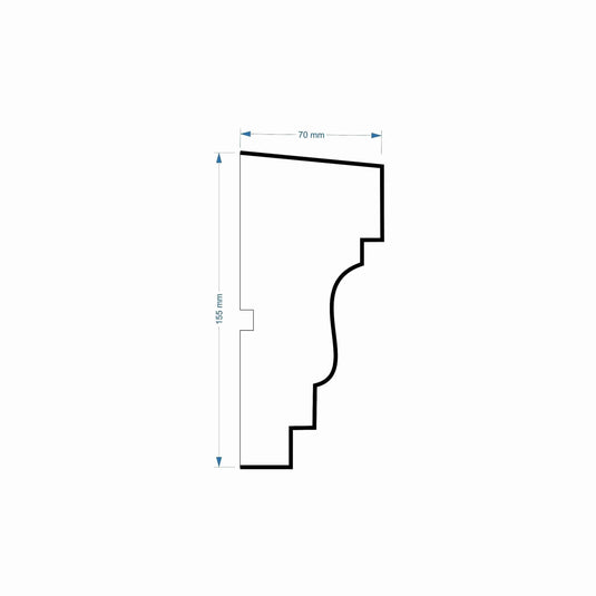 Windowsill Cornice Plaster Coated EPS - P-310 70mm x 155mm