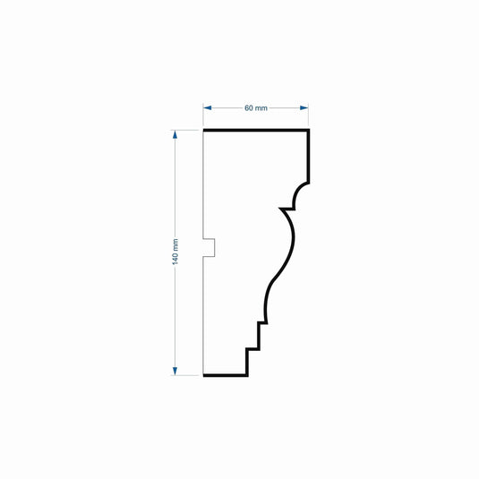 Windowsill Cornice Plaster Coated EPS - P-311 60mm x 140mm