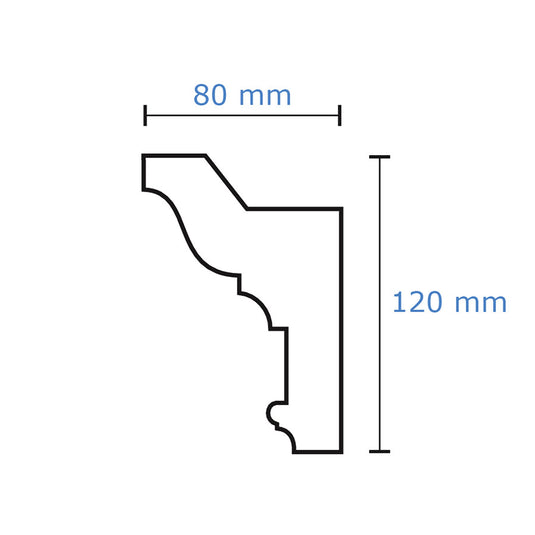 Plaster Coated Coving for LED SGL10 120mm x 80mm