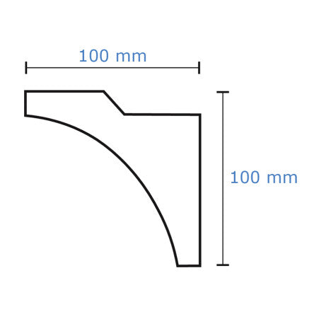 Plaster Coated Coving for LED SGL11 100mm x 100mm