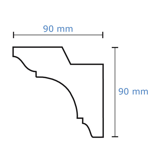 Plaster Coated Coving for LED SGL12 90mm x 90mm