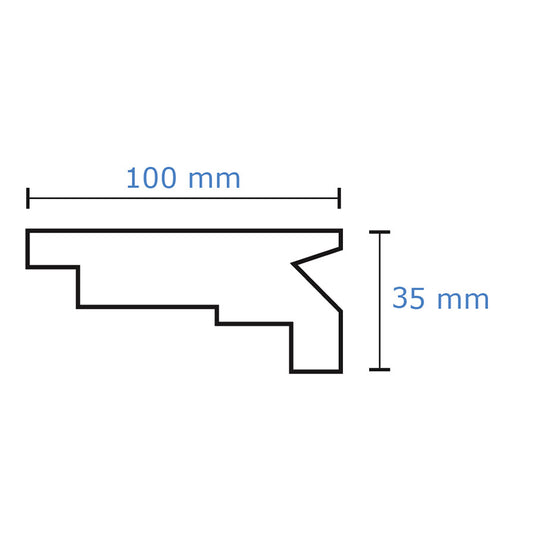 Plaster Coated Coving for LED SGL15 100mm x 45mm