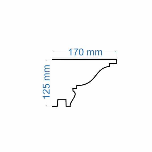 Crown Cornice Plaster Coated EPS - G-103 170mm x 125mm