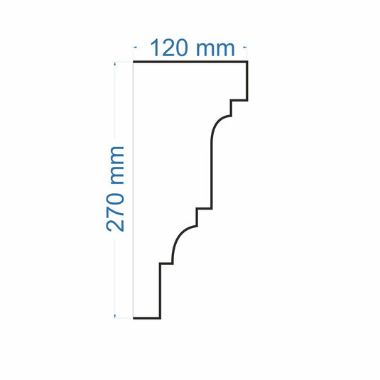 Crown Cornice Plaster Coated EPS - G-104 270mm x 120mm