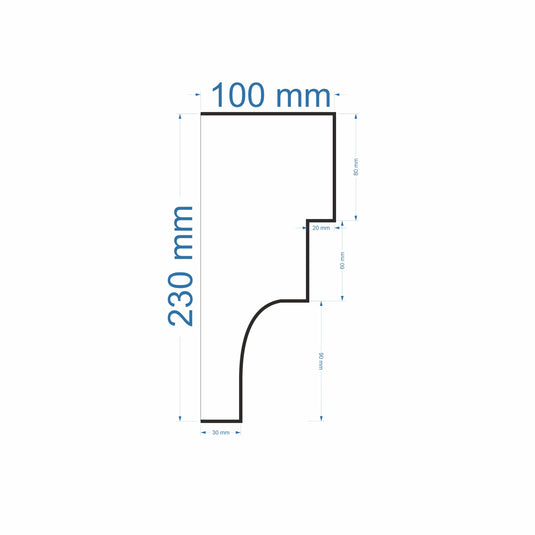 Crown Cornice Plaster Coated EPS - G-216 100mm x 230mm