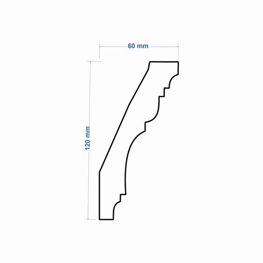 Polystyrene Coving for Wall Ceiling LKS-113 120mm x 60 mm Lightweight XPS