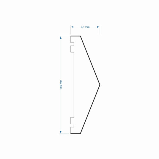 Cladding 3D Wall Panel Plaster Coated PN-15 150mm x 45mm x 2000mm