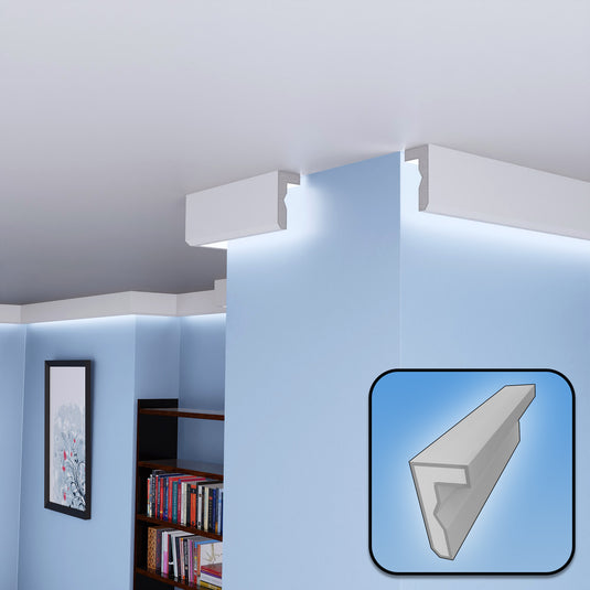 Plaster Coated Curtain Coving for LED FKH6 120mm x 60mm